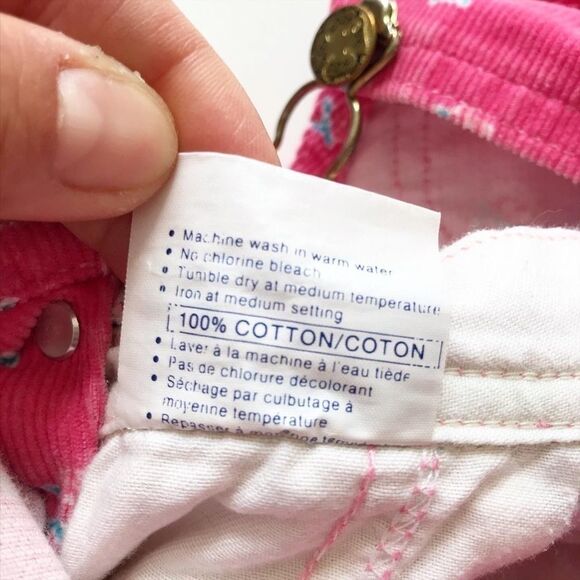 Vintage Oshkosh pink floral corduroy overalls 2T - Picture 8 of 8